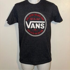 Men’s vans graphic T-Shirt heather gray with red and white logo size small 🆕